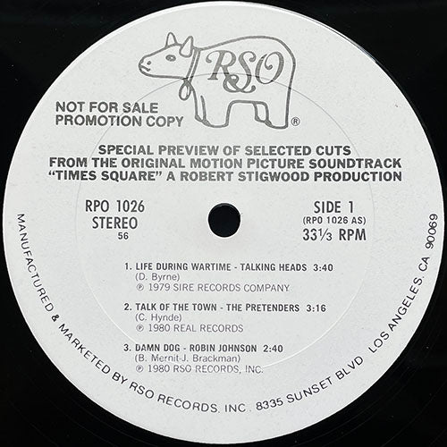V.A. (TALKING HEADS / PRETENDERS / ROBIN JOHNSON / SUZI QUATRO / ROXY MUSIC) // SPECIAL PREVIEW OF SELECTED CUTS FROM THE O.S.T. "TIMES SQUARE" (EP) inc. LIFE DURING WARTIME / TALK OF THE TOWN / ROCK HARD / HELP ME / SAME OLD SCENE etc