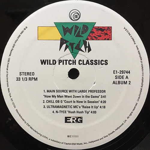 V.A. (GANG STARR / LATEE / COUP / MAIN SOURCE / O.C. / UMC'S / LORD FINESSE / ULTRAMAGNETIC MC'S etc) // WILD PITCH CLASSICS (LP) inc. WORDS I MANIFEST / NO TRICKS / TIME'S UP / LIVE AT THE BBQ / FUNKY TECHNICIAN / FAKIN THE FUNK  etc