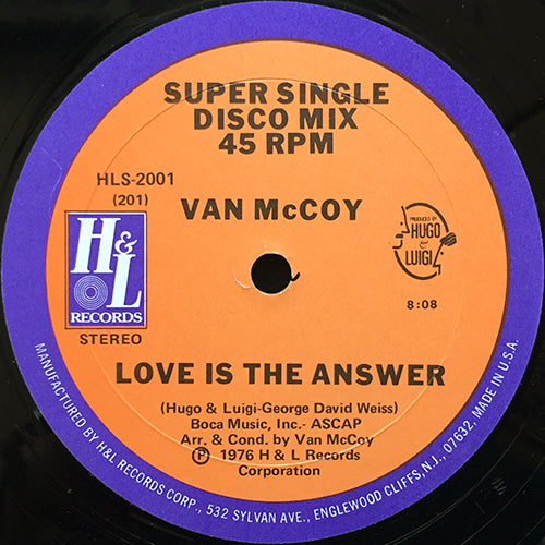 VAN McCOY / SOFTONES // LOVE IS THE ANSWER (8:08) / THAT OLD BLACK MAGIC (7:00)