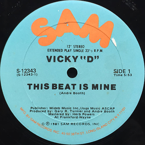 VICKY D // THIS BEAT IS MINE (5:53) / INST (5:26)