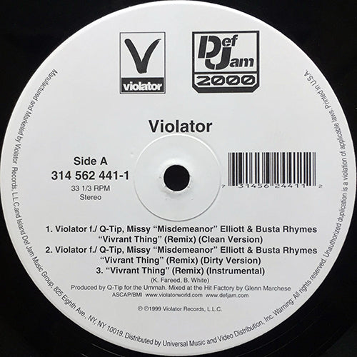 VIOLATOR feat. Q-TIP, MISSY ELLIOTT & BUSTA RHYMES // VIVRANT THING (REMIX) (5VER) / THE TRUTH (2VER)