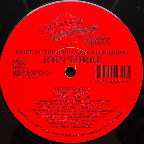 VOICE OF THE UNDERGROUND presents JOIN THREE // MOVIN' ON (3VER)