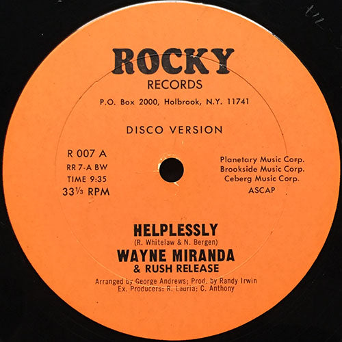 WAYNE MIRANDA & RUSH RELEASE // HELPLESSLY (9:35) / INST – next records ...