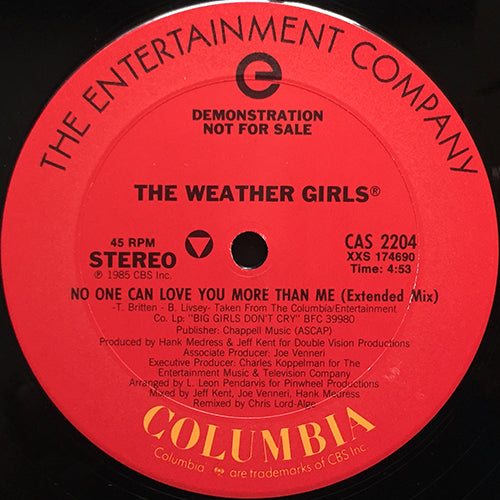 WEATHER GIRLS // NO ONE CAN LOVE YOU MORE THAN ME (EXTENDED MIX) (4:53) / (SINGLE VERSION) (3:35)