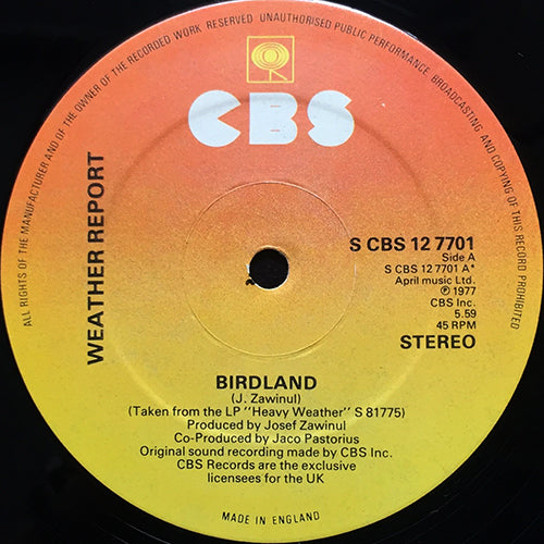 WEATHER REPORT // BIRDLAND (5:59) / RIVER PEOPLE (4:47) / A REMARK YOU MADE (6:52)