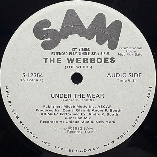 WEBBOES // UNDER THE WEAR (6:24) / (WEBBOE MIX) (6:16) / WEBBOE GROOVE (3:47)