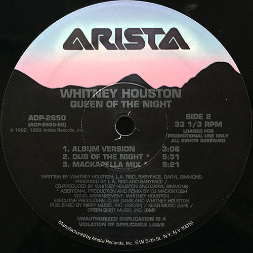 WHITNEY HOUSTON // QUEEN OF THE NIGHT (CJ MACKINTOSH REMIX & ORIGINAL) (5VER)
