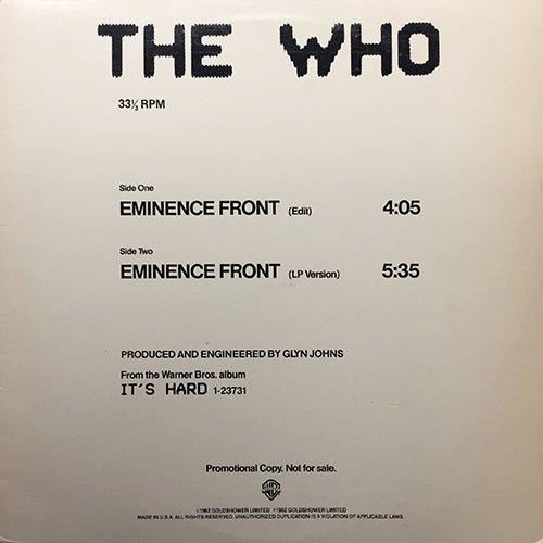 WHO // EMINENCE FRONT (5:35/4:05)