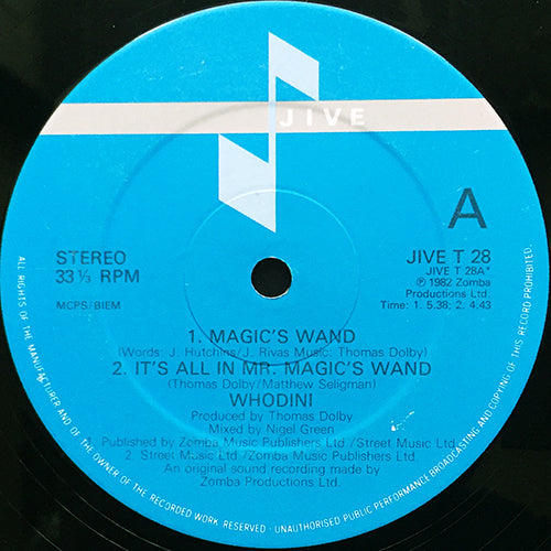 WHODINI // MAGIC'S WAND (5:38) / (SPECIAL EXTENDED MIX) (11:22) / IT'S ALL IN MR. MAGIC'S WAND (4:43)