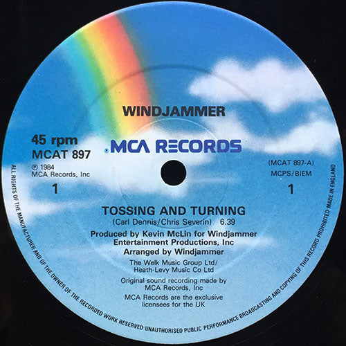 WINDJAMMER // TOSSING AND TURNING (HOT RE-MIX) (6:39) / DIVE INSIDE MY LOVE (3:13)