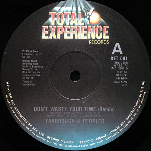YARBROUGH & PEOPLES // DON'T WASTE YOUR TIME (REMIX) (8:15) / (DUB VERSION) (6:02)