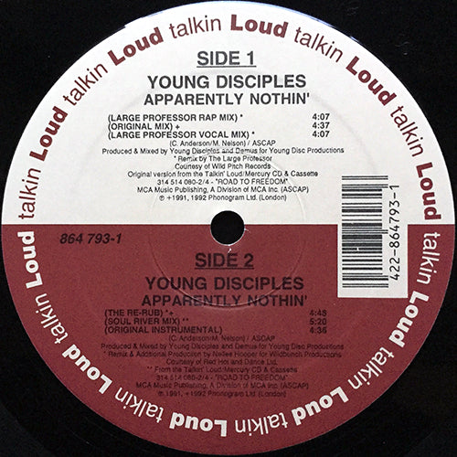 YOUNG DISCIPLES // APPARENTLY NOTHIN' (LARGE PROFESSOR REMIX & ORIGINAL) (6VER)