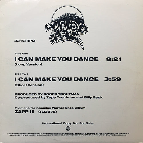 ZAPP // I CAN MAKE YOU DANCE (8:21/3:59)