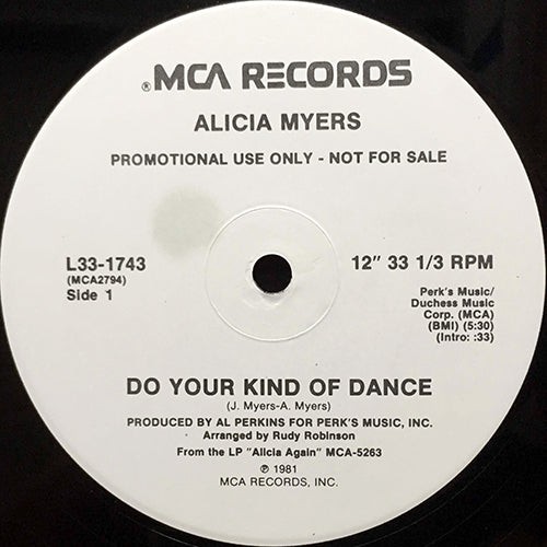 ALICIA MYERS // DO YOUR KIND OF DANCE (5:30/3:58)