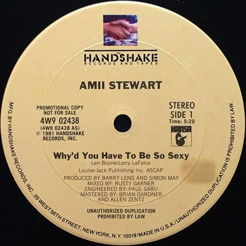 AMII STEWART // WHY'D YOU HAVE TO BE SO SEXY (5:20) / WHERE DID OUR LOVE GO (4:26)