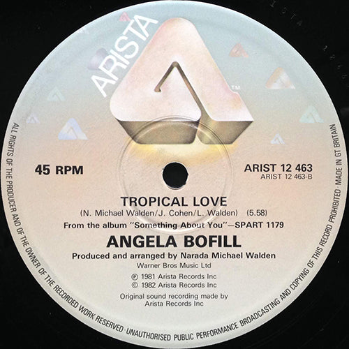 ANGELA BOFILL // BREAK IT TO ME GENTLY (3:53) / HOLDIN' OUT FOR LOVE (3:22) / TROPICAL LOVE (5:58)
