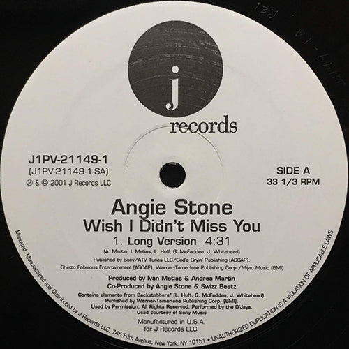 ANGIE STONE // WISH I DIDN'T MISS YOU (3VER)
