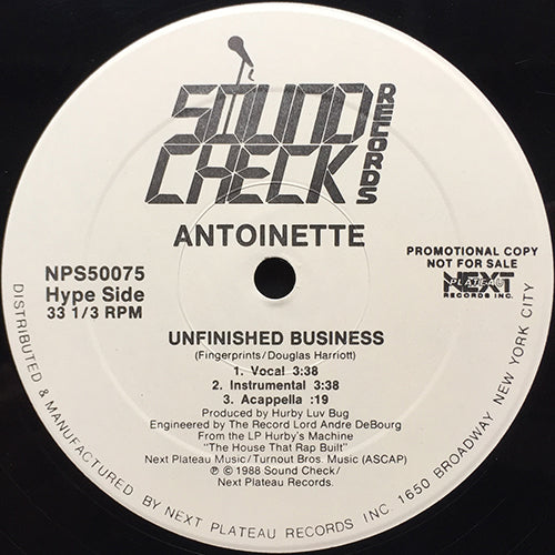 ANTOINETTE // UNFINISHED BUSINESS (3VER) / HIT'EM WITH THIS (3VER)