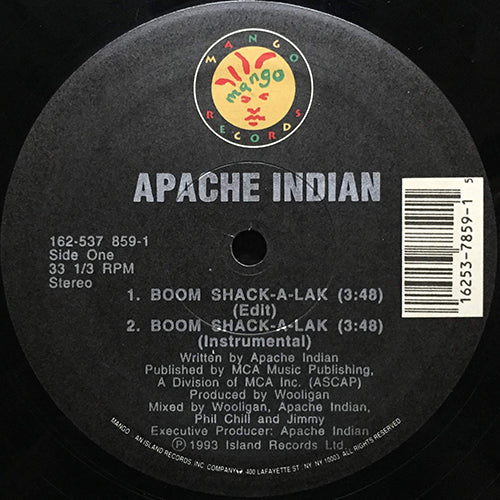 APACHE INDIAN // BOOM SHACK-A-LAK (3VER) / WARNING