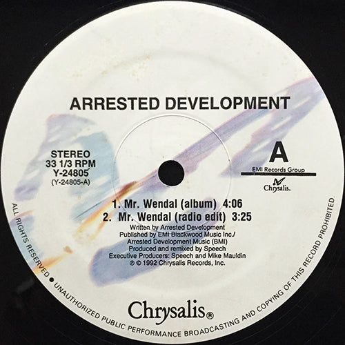 ARRESTED DEVELOPMENT // MR. WENDAL (2VER) / WE FORGOT 'EM / FOR DJ'S ONLY / AIN'T NO BASS LINE