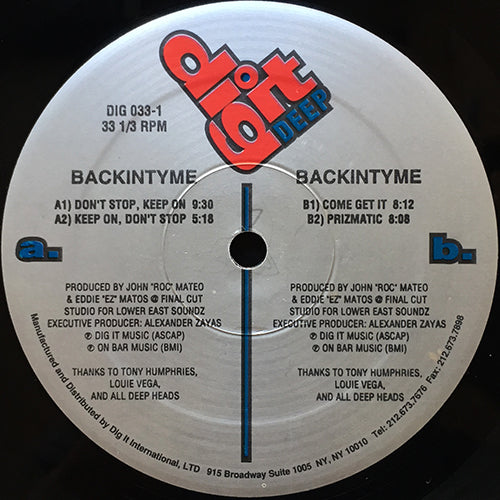 BACKINTYME // BACKINTYME (EP) inc. DON'T STOP, KEEP ON / KEEP ON, DON'T STOP / COME GET IT / PRIZMATIC