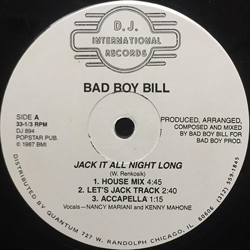 BAD BOY BILL // JACK IT ALL NIGHT LONG (5VER)