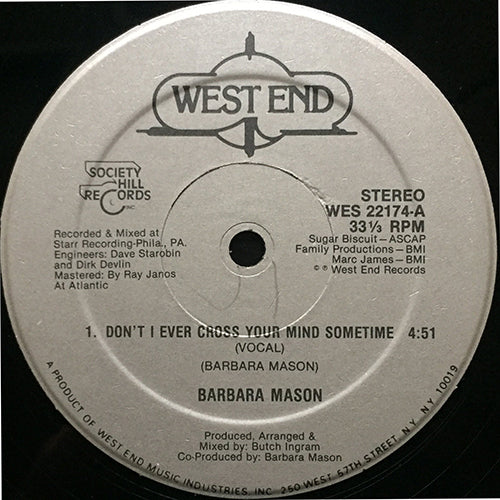 BARBARA MASON // DON'T I EVER CROSS YOUR MIND SOMETIME (4:51/3:39) / INST (4:29)