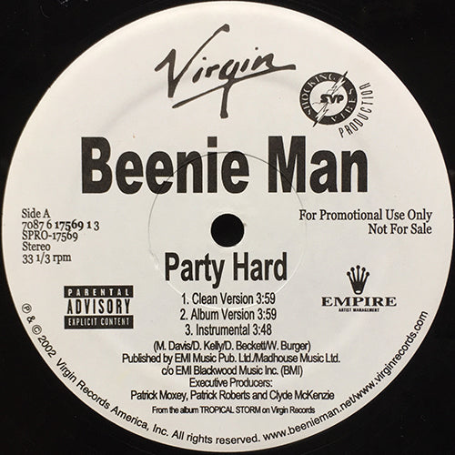 BEENIE MAN // PARTY HARD (3VER) / MISS LAP (3VER)