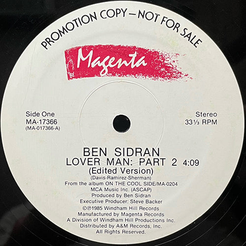 BEN SIDRAN // LOVER MAN, PART 2 (4:09/4:53)