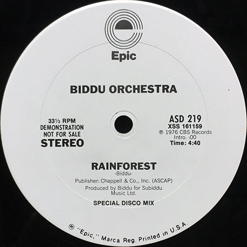 BIDDU ORCHESTRA // RAINFOREST (4:40)