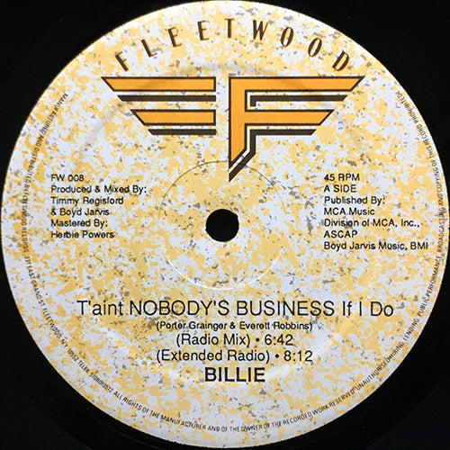 BILLIE // T'aint NOBODY'S BUSINESS If I Do (6:42/8:12) / INST (8:35)