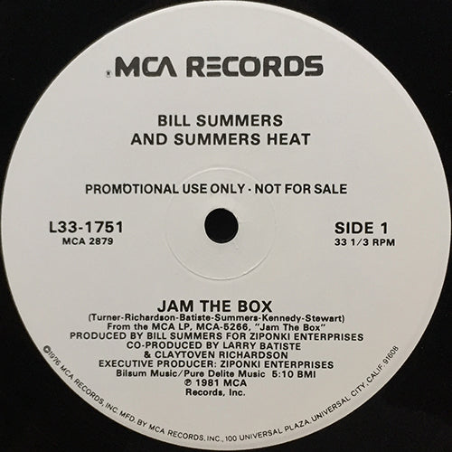 BILL SUMMERS AND SUMMERS HEAT // JAM THE BOX (5:10) / DRUM AFFAIR