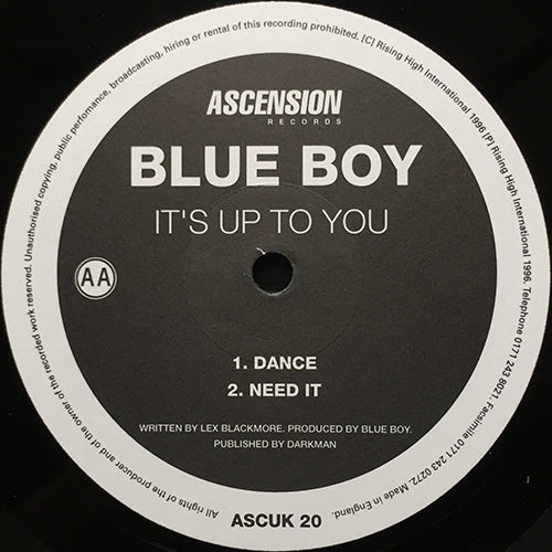 BLUEBOY // IT'S UP TO YOU / MASS BITS / DANCE / NEED IT
