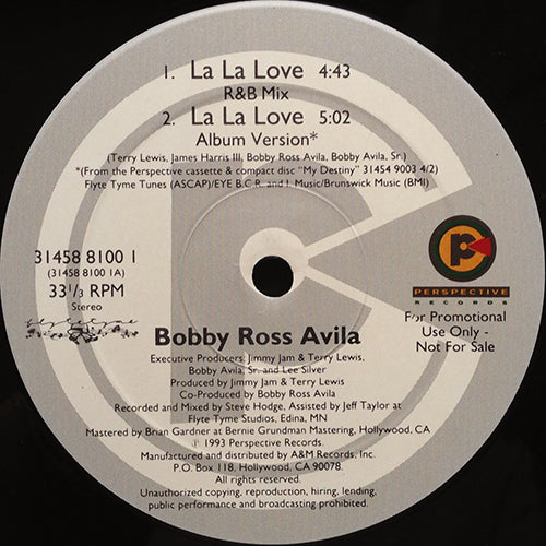 BOBBY ROSS AVILA // LA LA LOVE (2VER) / TU AMOR (LA LA LOVE) / SOY MEXICANO