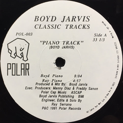 BOYD JARVIS // CLASSIC TRACKS (EP) inc. PIANO TRACK (8:04/4:57) / IN THE JUNGLE (5:26)