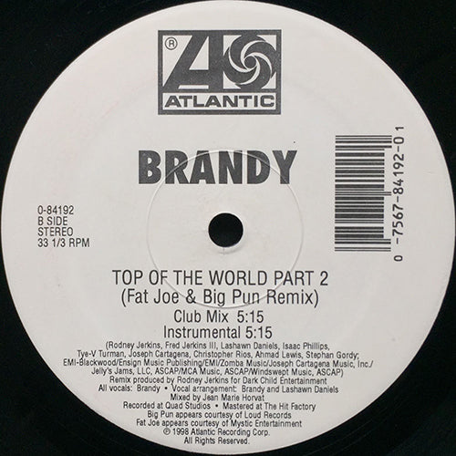 BRANDY feat. FAT JOE & BIG PUN // THE BOY IS MINE (CLUB MIX) / TOP OF THE WORLD PART 2 (REMIX) (2VER)