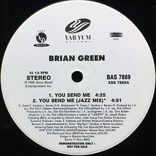 BRIAN GREEN // YOU SEND ME (4VER) / 1-2-THREEZ