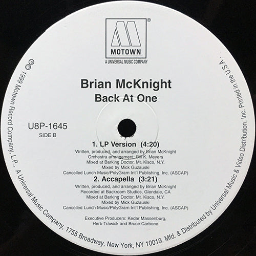 BRIAN MCKNIGHT // BACK AT ONE (REMIX & LP VERSION) (4VER)