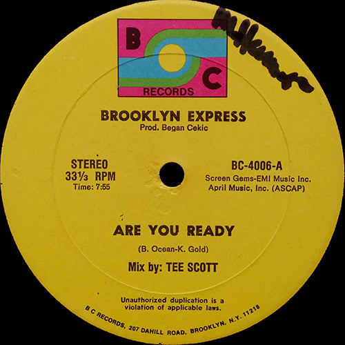 BROOKLYN EXPRESS // ARE YOU READY (7:55) / INST (6:38)