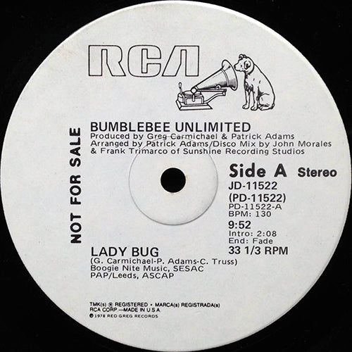 BUMBLEBEE UNLIMITED // LADY BUG (DISCO MIX) (9:52) / (LARRY LEVAN REMIX) (6:37)