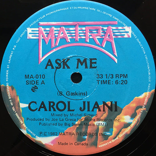 CAROL JIANI // ASK ME (6:20) / WHISPER (5:25)