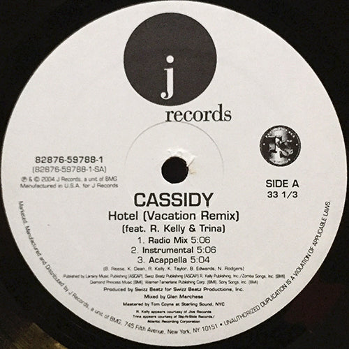 CASSIDY feat. R. KELLY // HOTEL (VACATION REMIX) (3VER) / BLOOD PRESSURE (3VER)