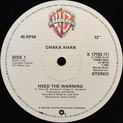 CHAKA KHAN  // HEED THE WARNING / NIGHT MOODS