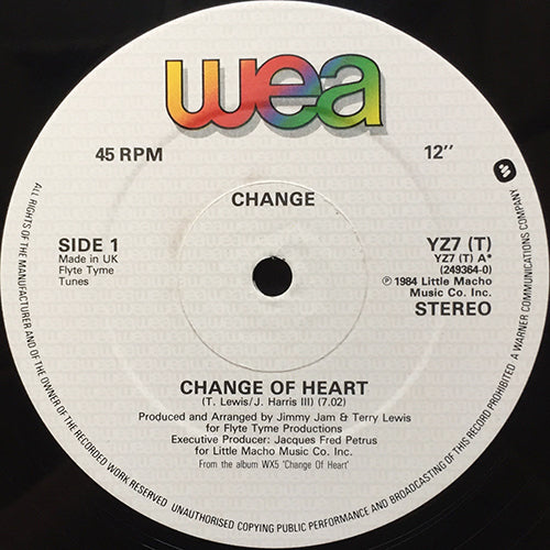 CHANGE // CHANGE OF HEART (7:02) / SEARCHING / A LOVER'S HOLIDAY