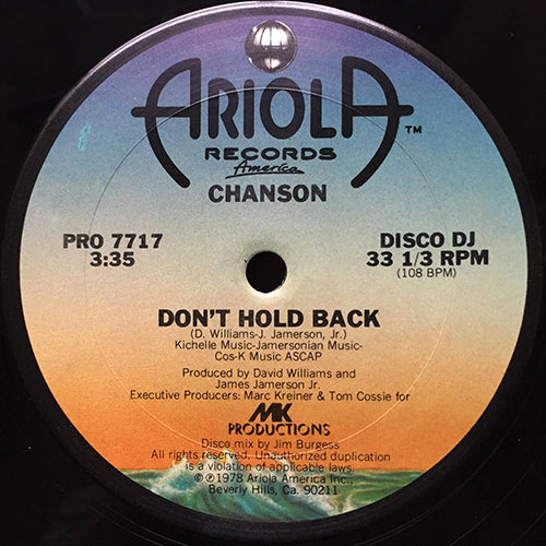 CHANSON // DON'T HOLD BACK (4:23/3:35)