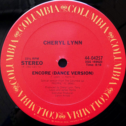 CHERYL LYNN // ENCORE (DANCE VERSION) (8:18) / FREE (7:25)