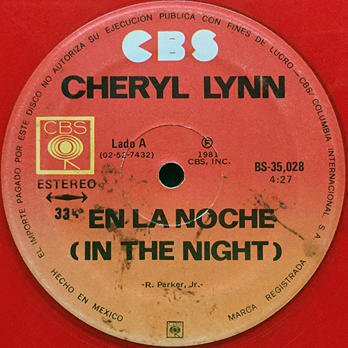 CHERYL LYNN // IN THE NIGHT (EN LA NOCHE) (4:27) / SHAKE IT UP TONIGHT (BAILA ESTA NOCHE) (5:41)