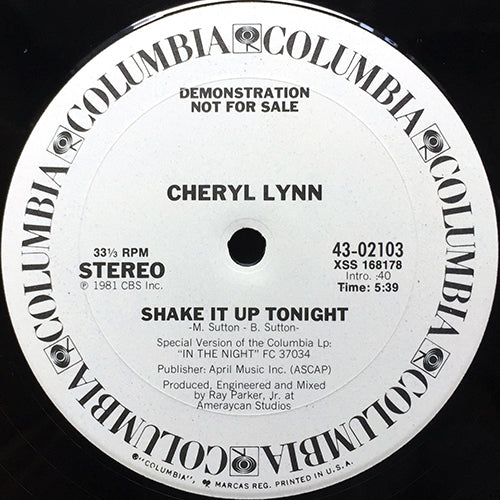 CHERYL LYNN // SHAKE IT UP TONIGHT (5:39)