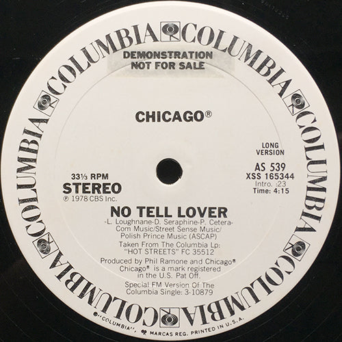 CHICAGO // NO TELL LOVER (4:15/3:49)