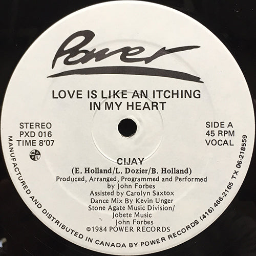 CIJAY // LOVE IS LIKE AN ITCHING IN MY HEART (8:07) / INST (7:02)